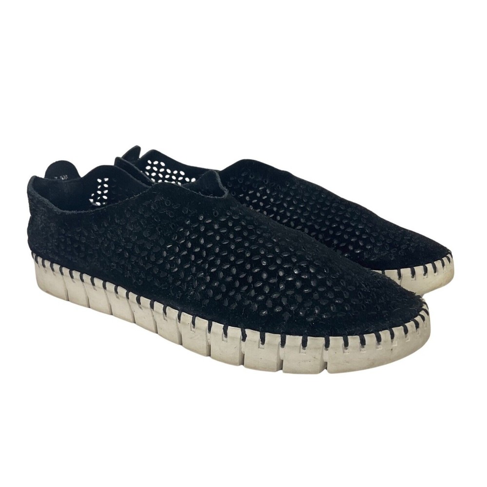 Jeffrey Campbell Tiles Perforated Slip-On Sneaker-Style Shoes Womens Suede